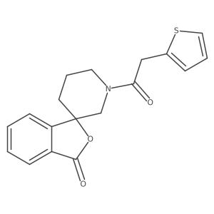 1'-[2-(thiophen-2-yl)acetyl]-3H-spiro[2-benzofuran-1,3'-piperidine]-3-one结构式