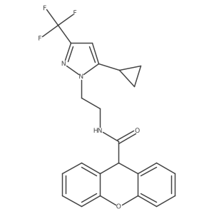 N-(2-(5-cyclopropyl-3-(trifluoromethyl)-1H-pyrazol-1-yl)ethyl)-9H-xanthene-9-carboxamide Structure