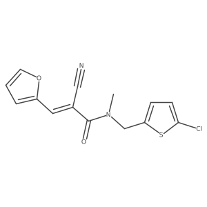(Z)-N-[(5-Chlorothiophen-2-yl)methyl]-2-cyano-3-(furan-2-yl)-N-methylprop-2-enamide结构式