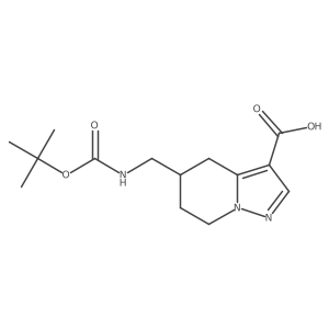 5-({[(tert-butoxy)carbonyl]amino}methyl)-4H,5H,6H,7H-pyrazolo[1,5-a]pyridine-3-carboxylic acid Structure