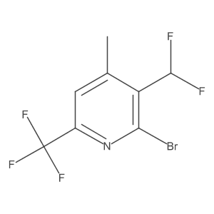 2-Bromo-3-(difluoromethyl)-4-methyl-6-(trifluoromethyl)pyridine Structure