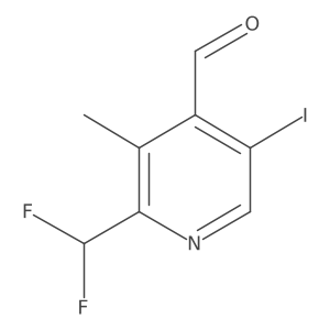 2-(Difluoromethyl)-5-iodo-3-methylpyridine-4-carboxaldehyde结构式