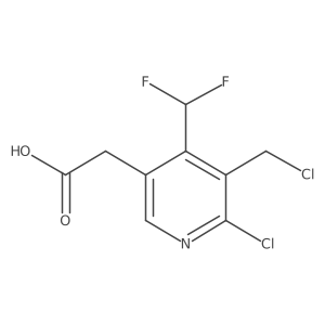 2-(6-Chloro-5-(chloromethyl)-4-(difluoromethyl)pyridin-3-yl)acetic acid结构式