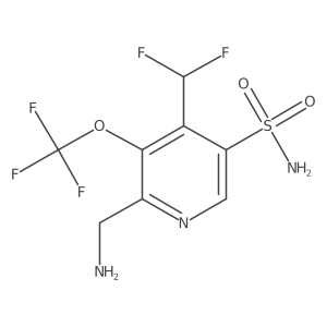 2-(Aminomethyl)-4-(difluoromethyl)-3-(trifluoromethoxy)pyridine-5-sulfonamide Structure