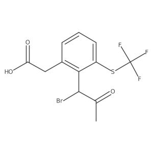 2-(1-Bromo-2-oxopropyl)-3-(trifluoromethylthio)phenylacetic acid Structure