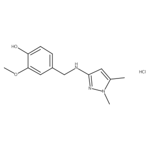 4-[[(1,5-Dimethylpyrazol-3-yl)amino]methyl]-2-methoxyphenol;hydrochloride结构式