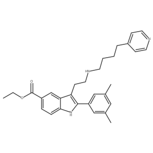 2-(3,5-dimethylphenyl)-3-[2-[4-(pyridin-4-yl)butylamino]-ethyl]-1H-indole-5-carboxylic acid ethyl ester Structure
