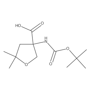 3-{[(Tert-butoxy)carbonyl]amino}-5,5-dimethyloxolane-3-carboxylic acid Structure
