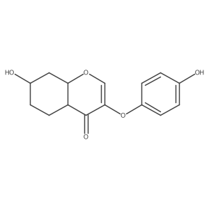7-Hydroxy-3-(4-hydroxyphenoxy)-4a,5,6,7,8,8a-hexahydrochromen-4-one结构式