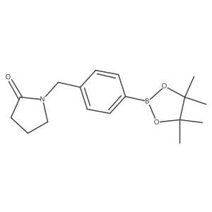 1-([4-(Tetramethyl-1,3,2-dioxaborolan-2-yl)phenyl]methyl)pyrrolidin-2-one Structure