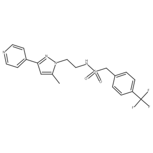 N-(2-(5-methyl-3-(pyridin-4-yl)-1H-pyrazol-1-yl)ethyl)-1-(4-(trifluoromethyl)phenyl)methanesulfonamide Structure