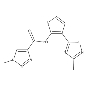 1-methyl-N-(3-(3-methyl-1,2,4-oxadiazol-5-yl)thiophen-2-yl)-1H-1,2,3-triazole-4-carboxamide结构式