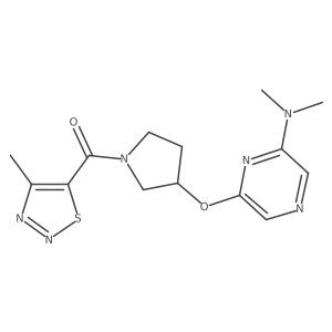 (3-((6-(Dimethylamino)pyrazin-2-yl)oxy)pyrrolidin-1-yl)(4-methyl-1,2,3-thiadiazol-5-yl)methanone结构式