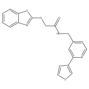 2-(benzo[d]thiazol-2-ylthio)-N-((2-(thiophen-3-yl)pyridin-4-yl)methyl)acetamide Structure