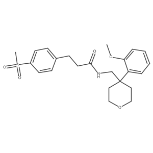 N-((4-(2-methoxyphenyl)tetrahydro-2H-pyran-4-yl)methyl)-3-(4-(methylsulfonyl)phenyl)propanamide Structure