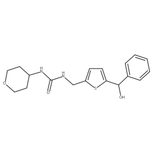 1-((5-(hydroxy(phenyl)methyl)thiophen-2-yl)methyl)-3-(tetrahydro-2H-pyran-4-yl)urea Structure