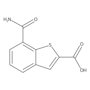 7-(Aminocarbonyl)benzo[b]thiophene-2-carboxylic acid结构式