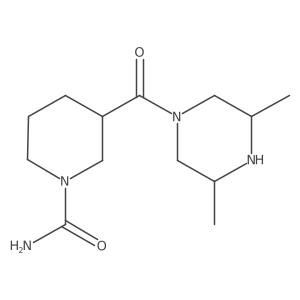 3-(3,5-Dimethylpiperazine-1-carbonyl)piperidine-1-carboxamide结构式