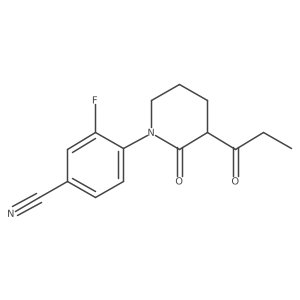 3-Fluoro-4-(2-oxo-3-propanoylpiperidin-1-yl)benzonitrile Structure