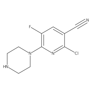 2-Chloro-5-fluoro-6-(piperazin-1-yl)nicotinonitrile Structure