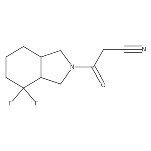 3-(7,7-difluoro-3,3a,4,5,6,7a-hexahydro-1H-isoindol-2-yl)-3-oxo-propanenitrile结构式