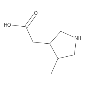 2-((3S,4S)-4-Methylpyrrolidin-3-yl)acetic acid Structure