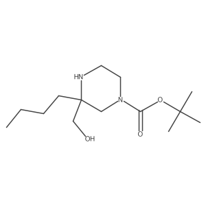 Tert-butyl 3-butyl-3-(hydroxymethyl)piperazine-1-carboxylate结构式