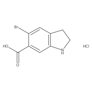 5-Bromoindoline-6-carboxylic acid hydrochloride结构式