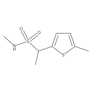 N-methyl-1-(5-methylthiophen-2-yl)ethane-1-sulfonamide结构式