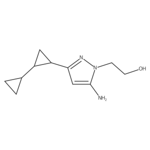 2-[5-amino-3-(2-cyclopropylcyclopropyl)-1H-pyrazol-1-yl]ethan-1-ol Structure