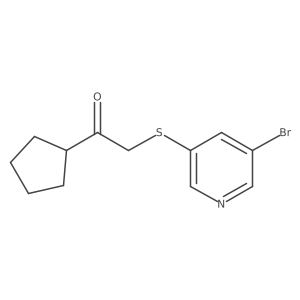 2-[(5-Bromopyridin-3-yl)sulfanyl]-1-cyclopentylethan-1-one Structure