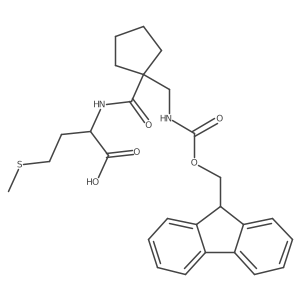 (2S)-2-({1-[({[(9H-fluoren-9-yl)methoxy]carbonyl}amino)methyl]cyclopentyl}formamido)-4-(methylsulfanyl)butanoic acid Structure