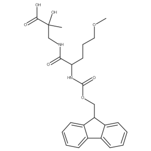 3-[2-({[(9H-fluoren-9-yl)methoxy]carbonyl}amino)-5-methoxypentanamido]-2-hydroxy-2-methylpropanoic acid结构式
