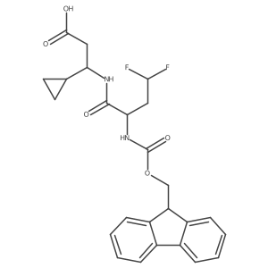 3-cyclopropyl-3-[2-({[(9H-fluoren-9-yl)methoxy]carbonyl}amino)-4,4-difluorobutanamido]propanoic acid Structure