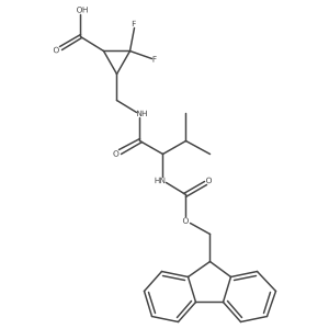 3-{[2-({[(9H-fluoren-9-yl)methoxy]carbonyl}amino)-3-methylbutanamido]methyl}-2,2-difluorocyclopropane-1-carboxylic acid Structure