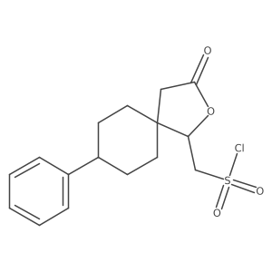 {3-Oxo-8-phenyl-2-oxaspiro[4.5]decan-1-yl}methanesulfonyl chloride Structure