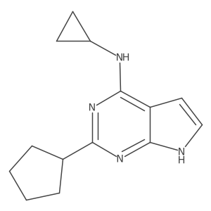 2-cyclopentyl-N-cyclopropyl-7H-pyrrolo[2,3-d]pyrimidin-4-amine结构式