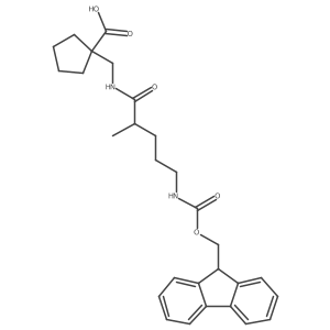 1-{[5-({[(9H-fluoren-9-yl)methoxy]carbonyl}amino)-2-methylpentanamido]methyl}cyclopentane-1-carboxylic acid结构式