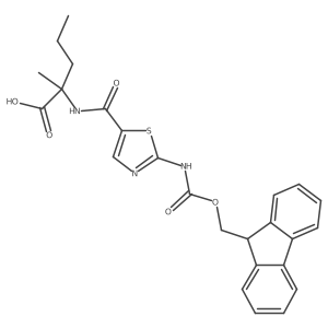 2-{[2-({[(9H-fluoren-9-yl)methoxy]carbonyl}amino)-1,3-thiazol-5-yl]formamido}-2-methylpentanoic acid结构式