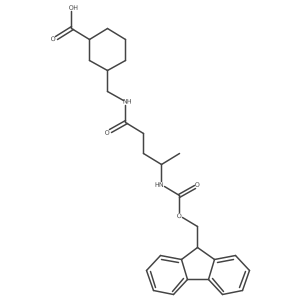 3-{[4-({[(9H-fluoren-9-yl)methoxy]carbonyl}amino)pentanamido]methyl}cyclohexane-1-carboxylic acid Structure