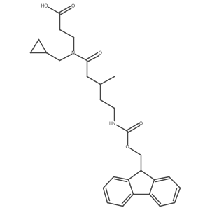 3-[N-(cyclopropylmethyl)-5-({[(9H-fluoren-9-yl)methoxy]carbonyl}amino)-3-methylpentanamido]propanoic acid结构式