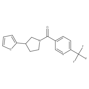 (3-(Thiophen-2-yl)pyrrolidin-1-yl)(6-(trifluoromethyl)pyridin-3-yl)methanone结构式