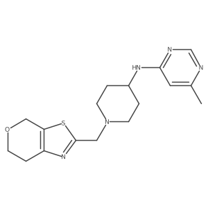6-methyl-N-[1-({4H,6H,7H-pyrano[4,3-d][1,3]thiazol-2-yl}methyl)piperidin-4-yl]pyrimidin-4-amine Structure