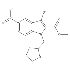 Methyl 3-amino-5-nitro-1-(tetrahydro-2-furanylmethyl)-1H-pyrrolo[2,3-b]pyridine-2-carboxylate Structure