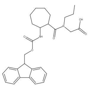 rac-2-{1-[(1R,2S)-2-({[(9H-fluoren-9-yl)methoxy]carbonyl}amino)cycloheptyl]-N-propylformamido}acetic acid Structure