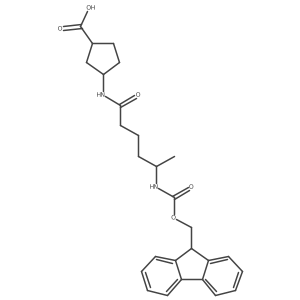 rac-(1R,3S)-3-[5-({[(9H-fluoren-9-yl)methoxy]carbonyl}amino)hexanamido]cyclopentane-1-carboxylic acid Structure