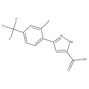 5-[2-fluoro-4-(trifluoromethyl)phenyl]-1H-pyrazole-3-carboxylic acid结构式