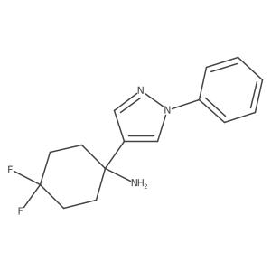4,4-difluoro-1-(1-phenyl-1H-pyrazol-4-yl)cyclohexan-1-amine结构式