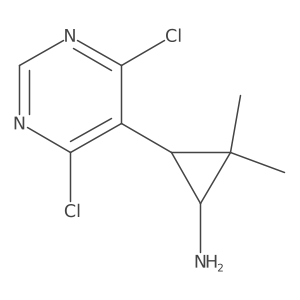 3-(4,6-Dichloropyrimidin-5-yl)-2,2-dimethylcyclopropan-1-amine结构式