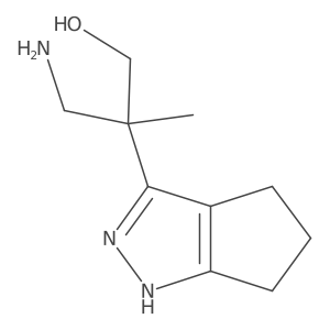 3-amino-2-{1H,4H,5H,6H-cyclopenta[c]pyrazol-3-yl}-2-methylpropan-1-ol结构式